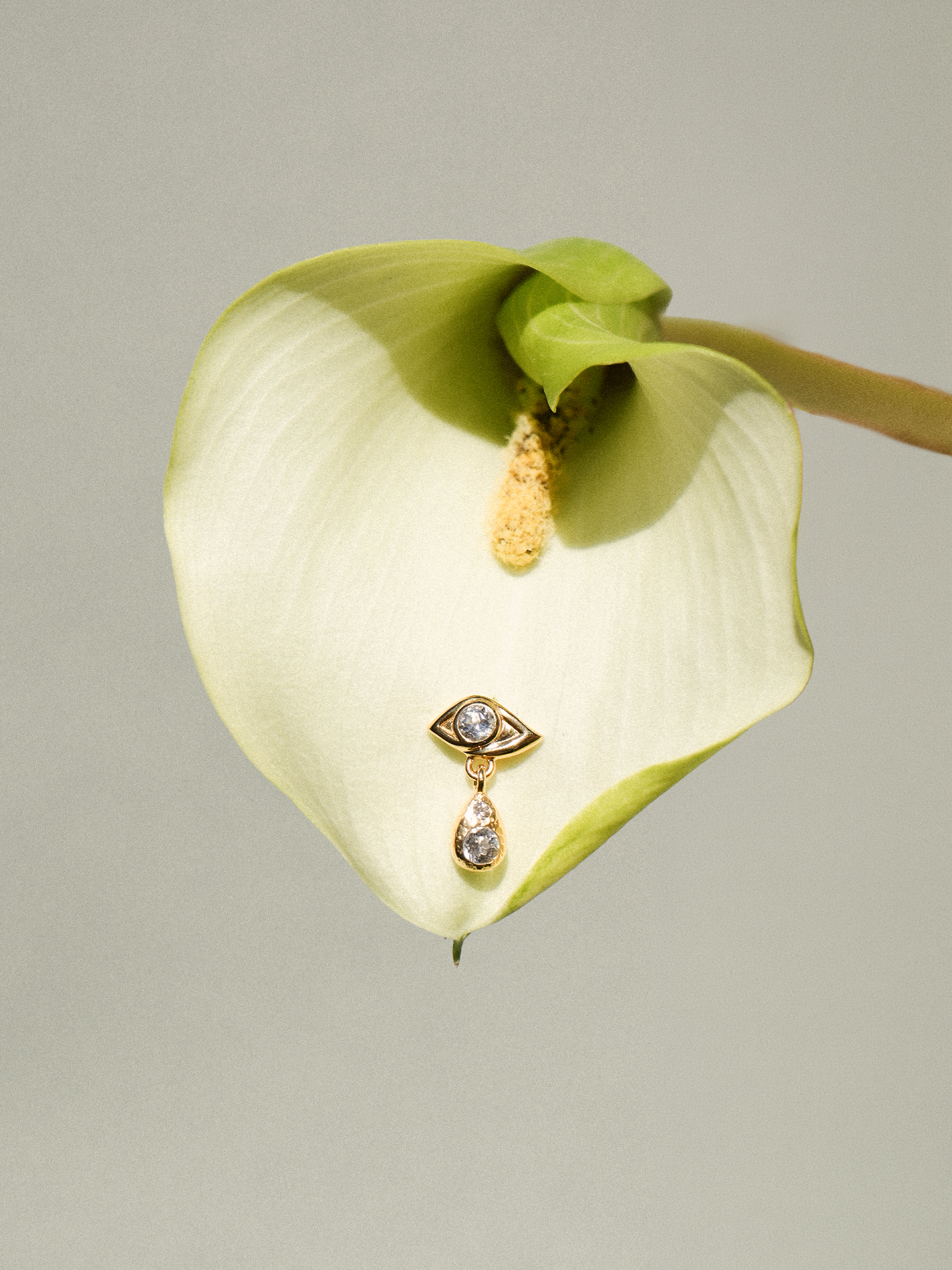 Luna Teardrop Stud Earrings Vermeil