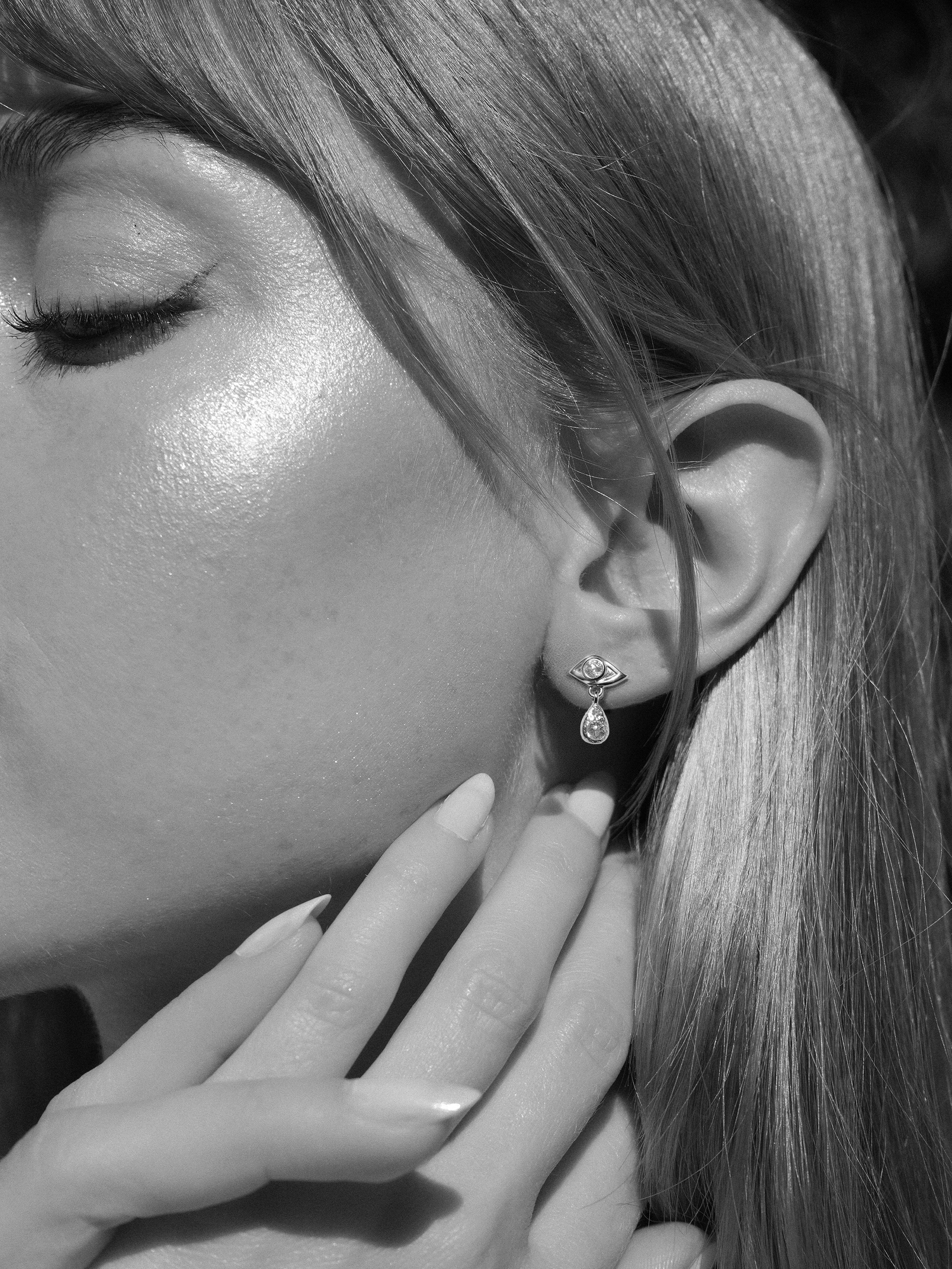 Sacred Eye Stud Earrings Silver