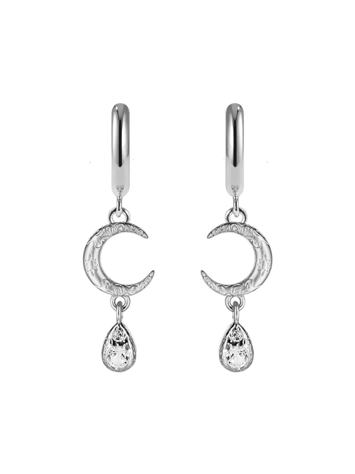 Boucles d’oreilles Luna Teardrop Argent