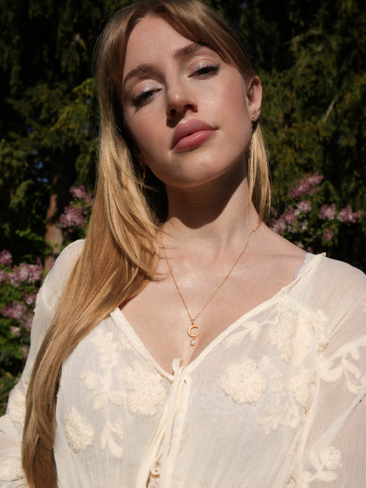 Luna Teardrop Halskette Vermeil