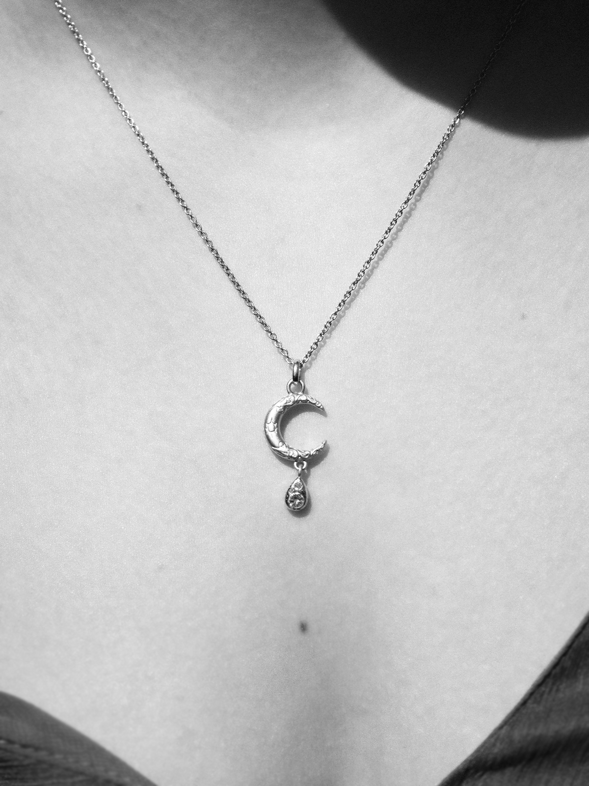 Collier Luna Teardrop Argent