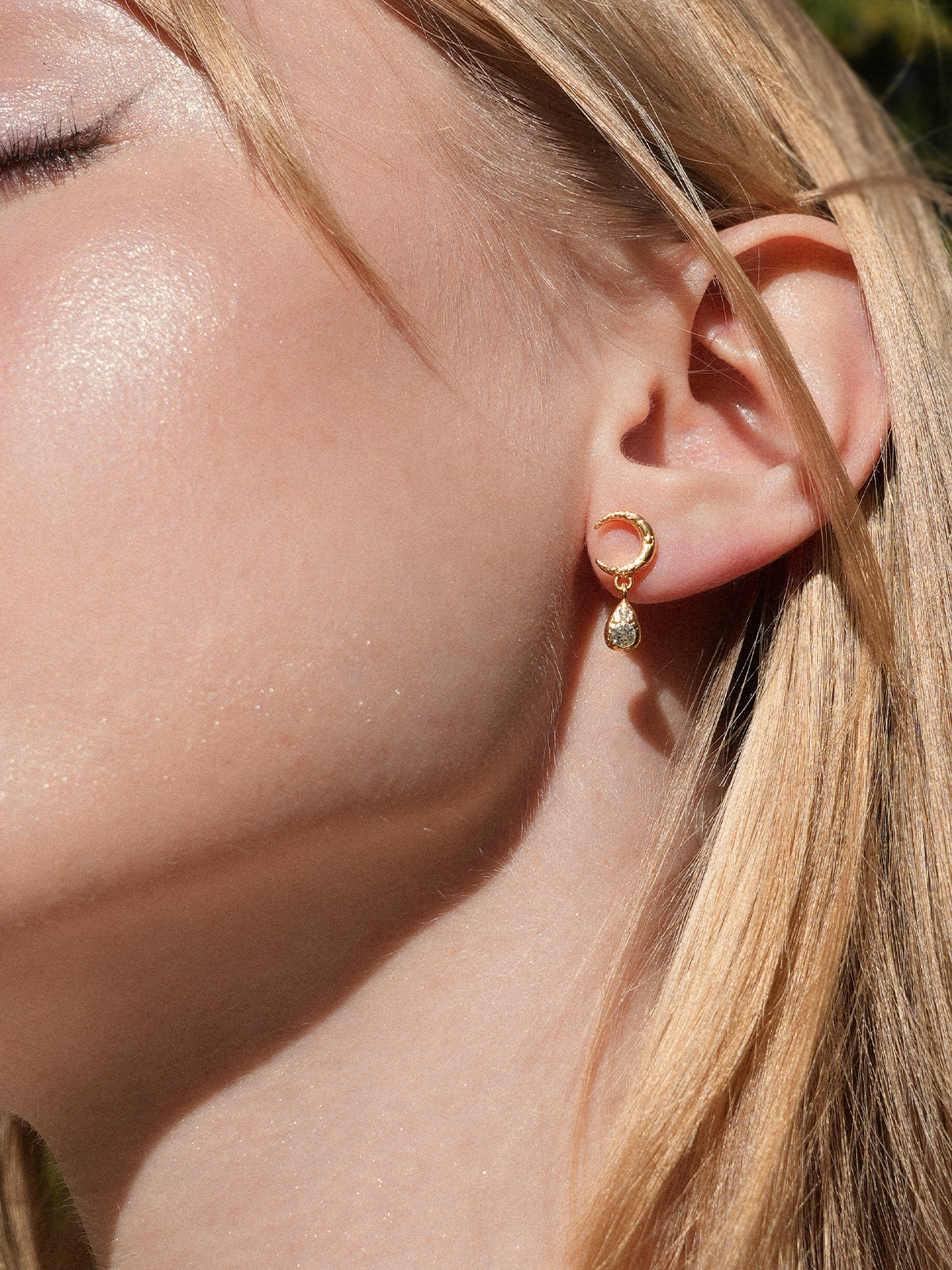 Luna Teardrop Ohrstecker Vermeil