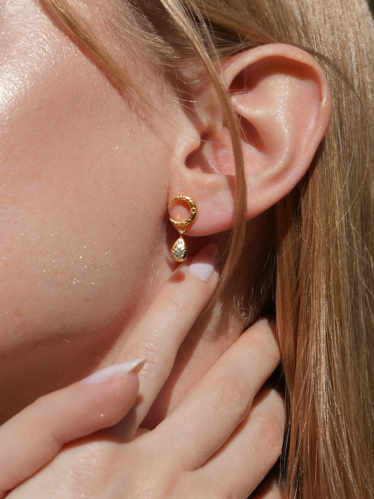 Puces d'oreilles Luna Teardrop Vermeil