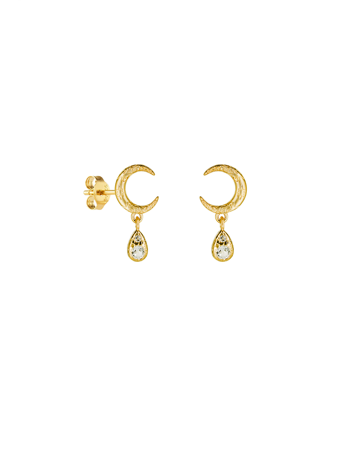 Puces d'oreilles Luna Teardrop Vermeil