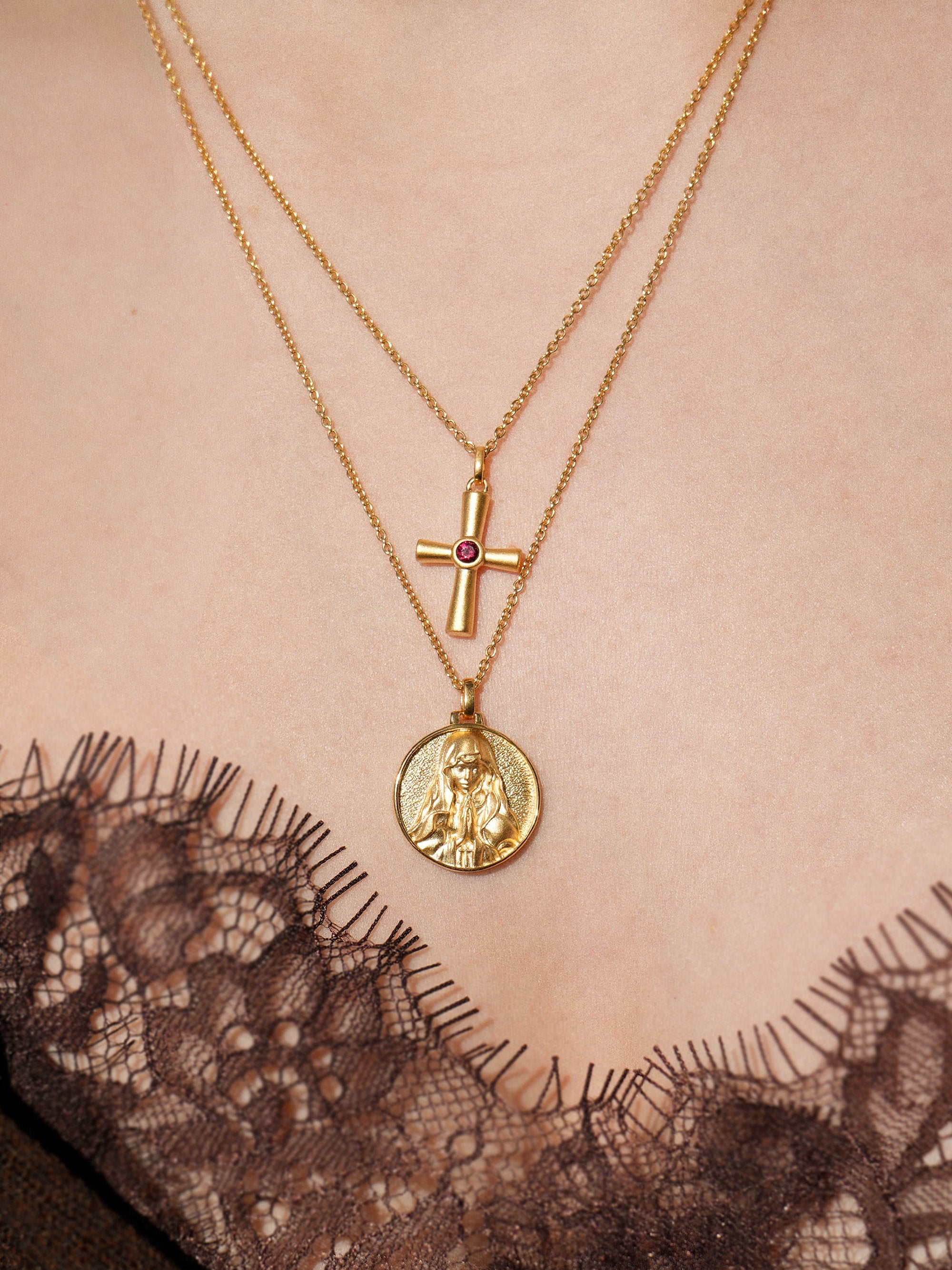 Collier Croix Sacrée Vermeil