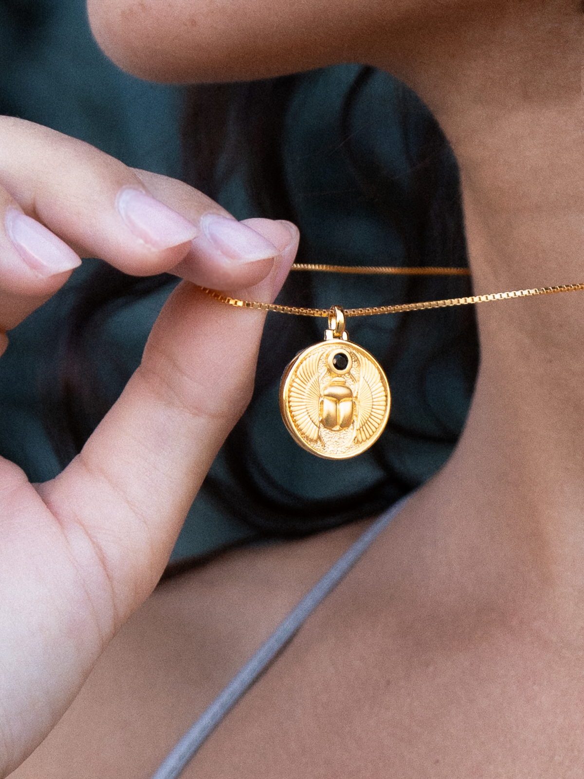 Skarabäus - Halskette - Vermeil