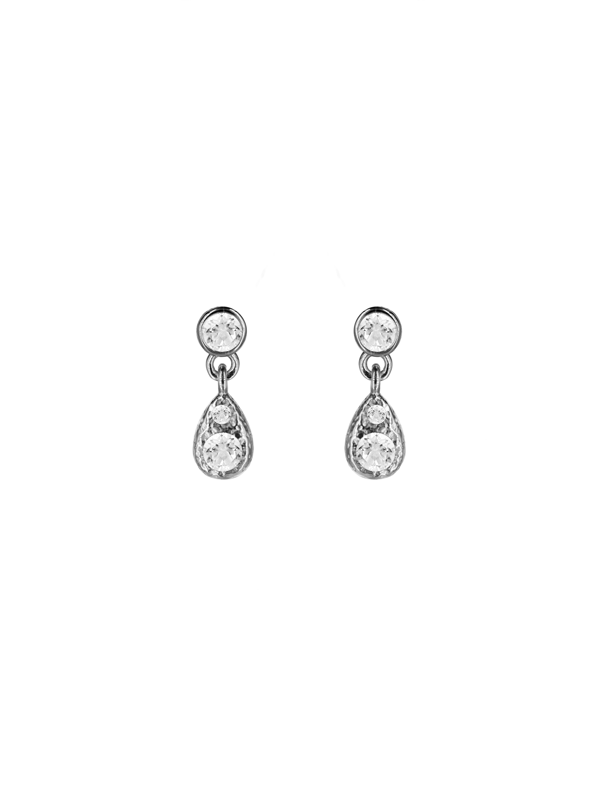 Silver Teardrop Stud Earrings
