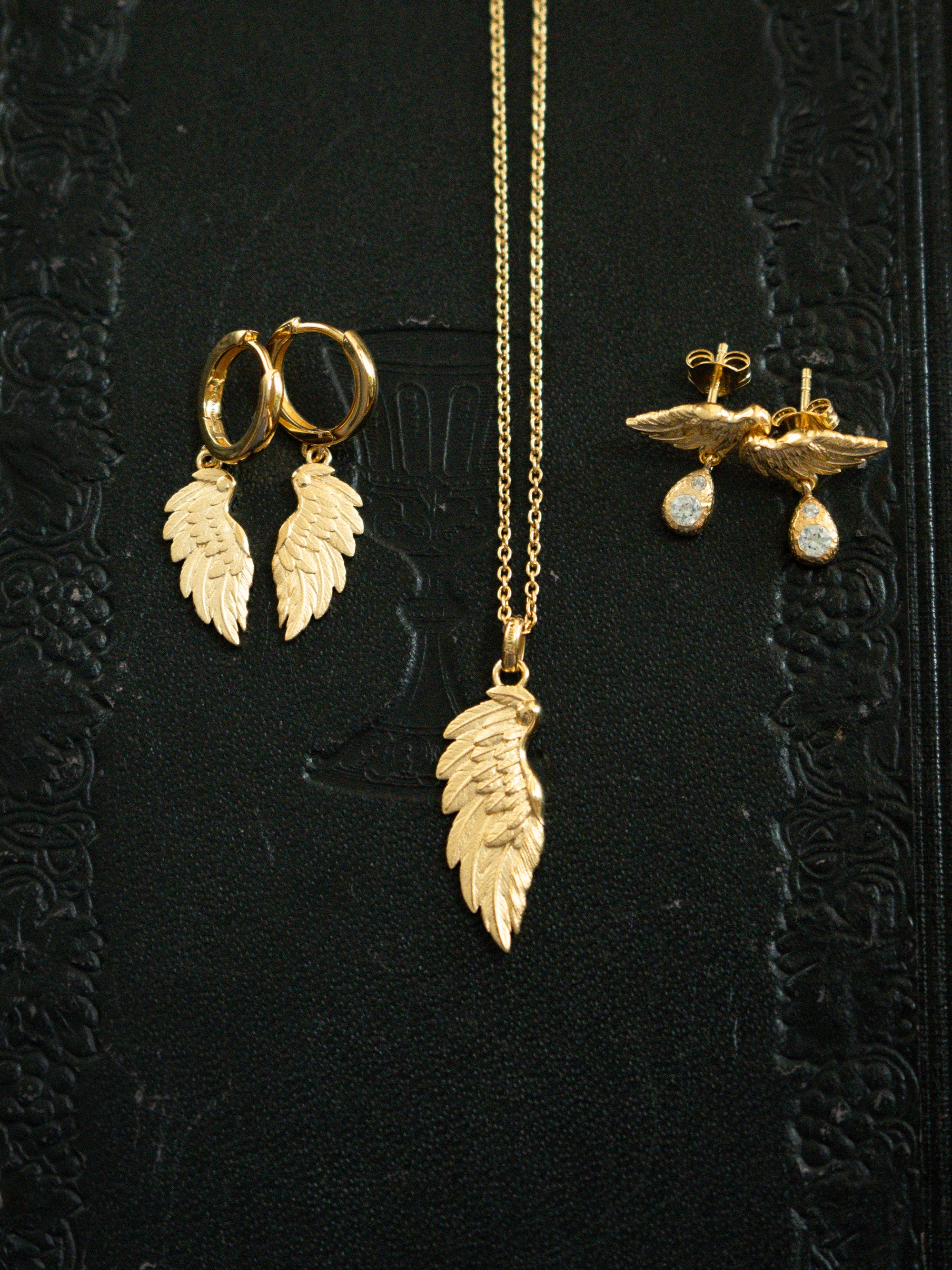 Boucles d'Oreilles Aile d'Ange Vermeil