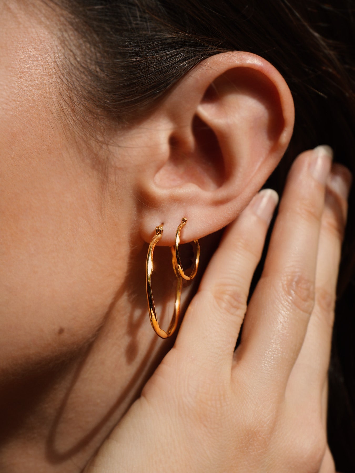 Irregular Hoops Small - Ohrringe - Vermeil