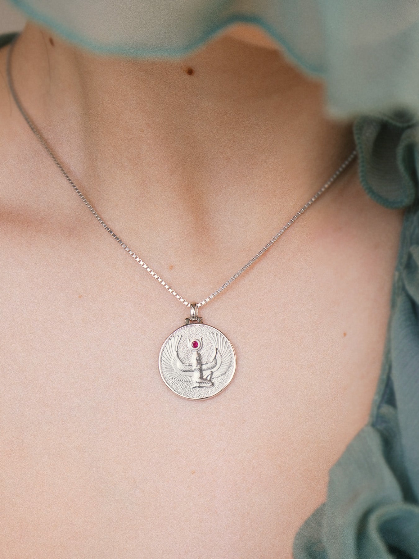 Isis Ruby - Necklace - Silver