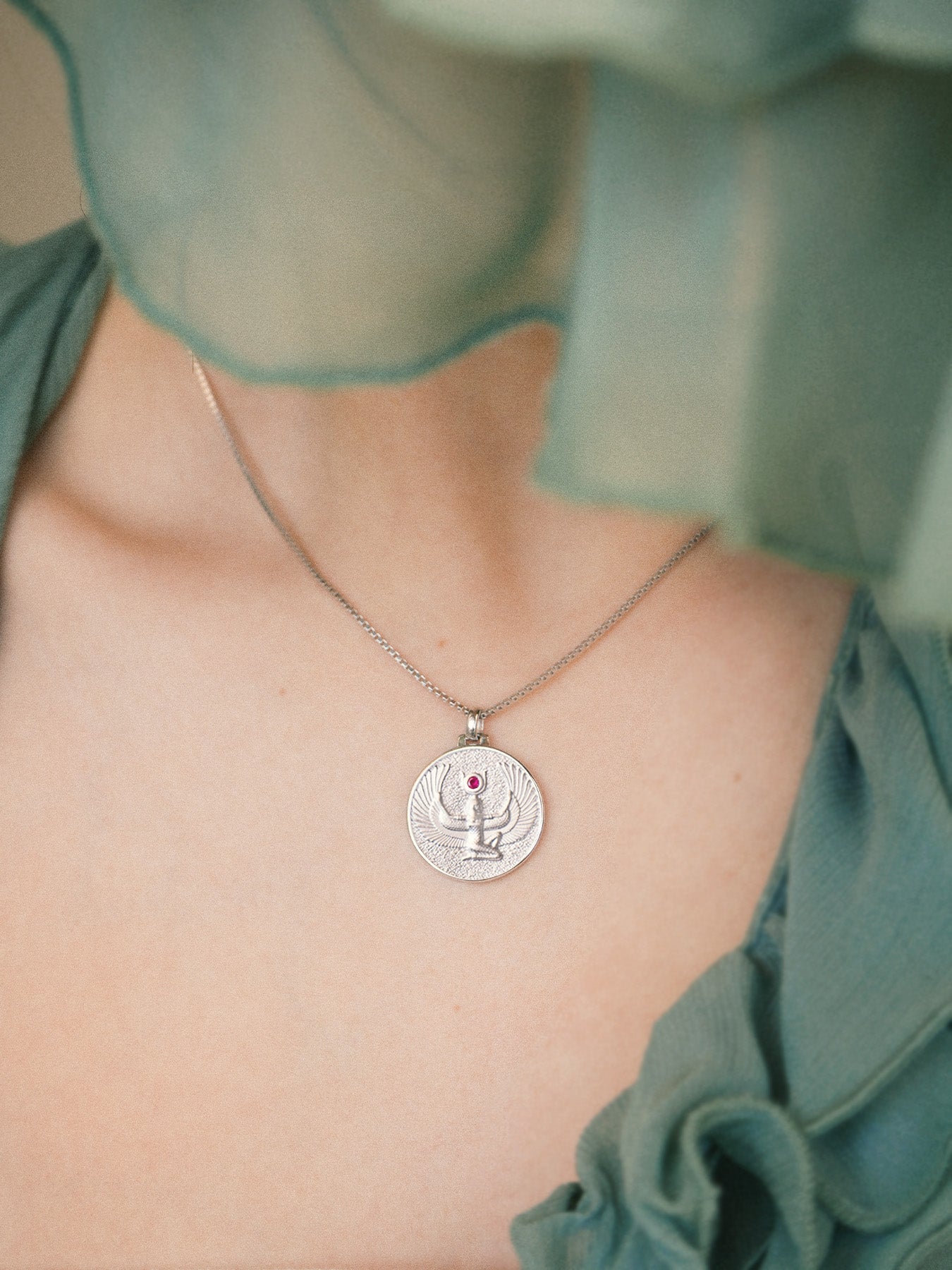 Isis Ruby - Necklace - Silver