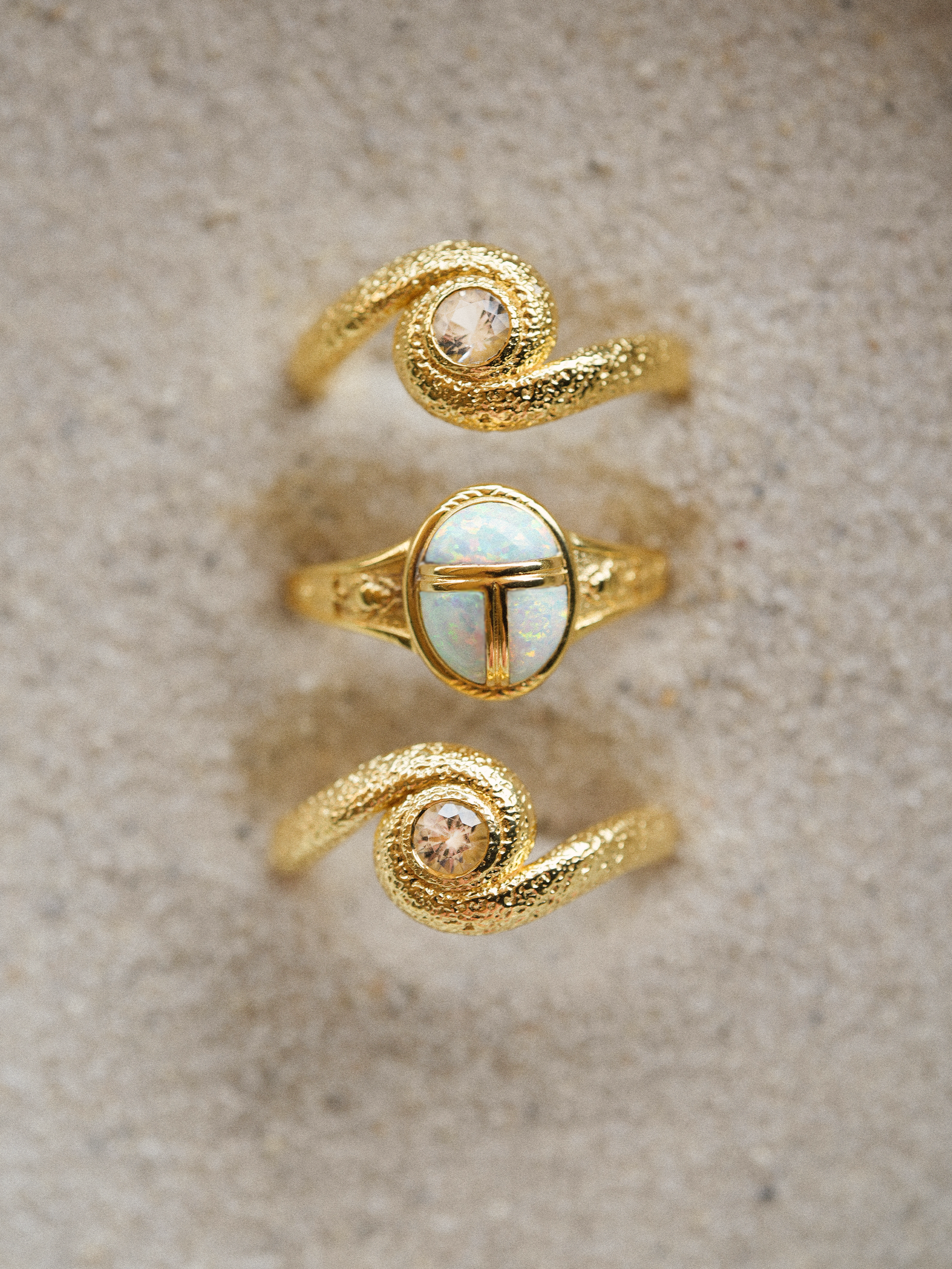 Scarab Opal Ring Vermeil