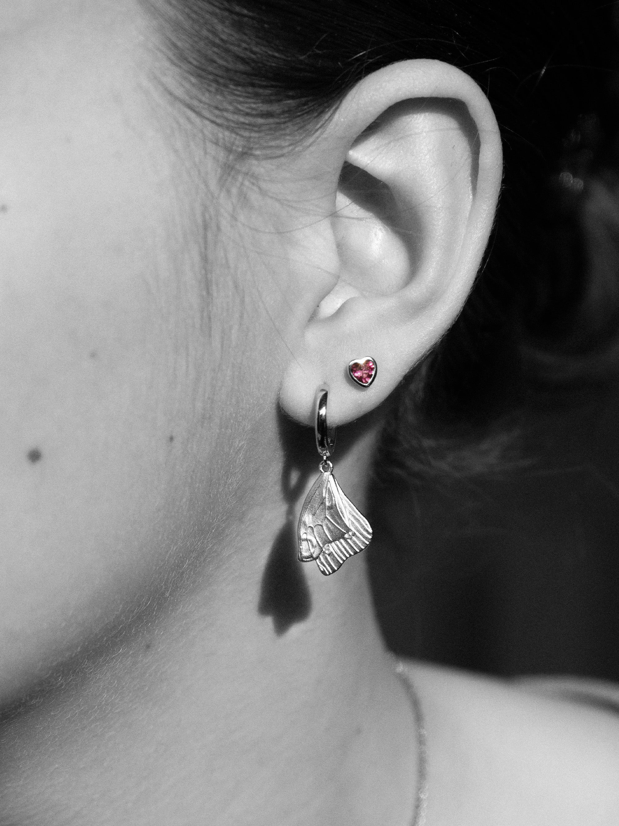 Boucles d’Oreilles Aile de Psyché Argent