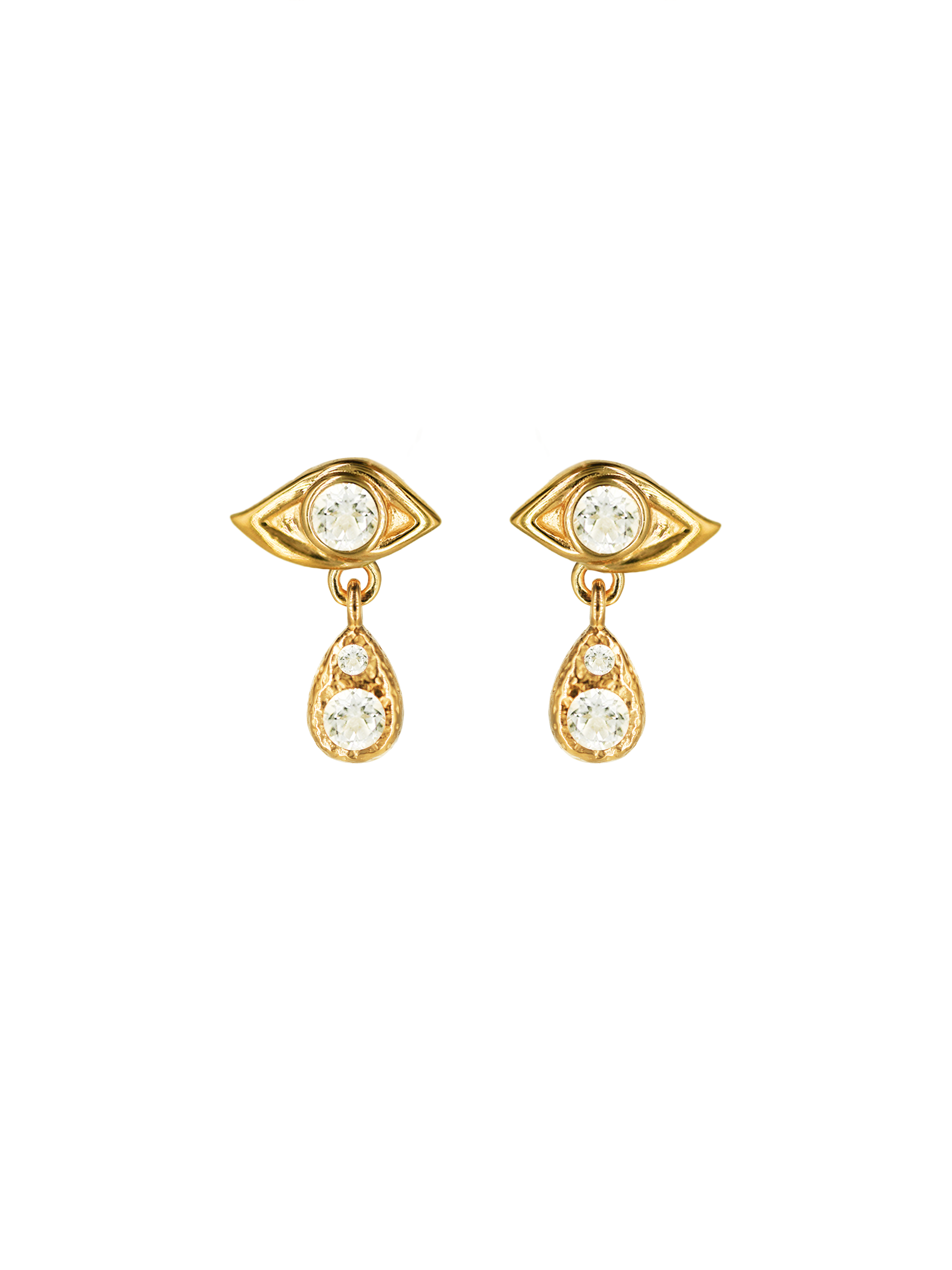 Luna Teardrop Stud Earrings Vermeil