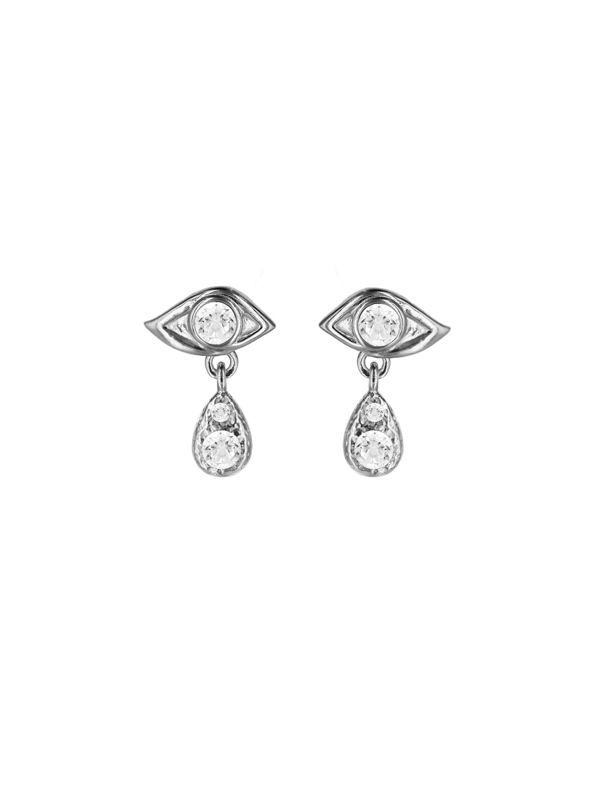 Sacred Eye Stud Earrings Silver