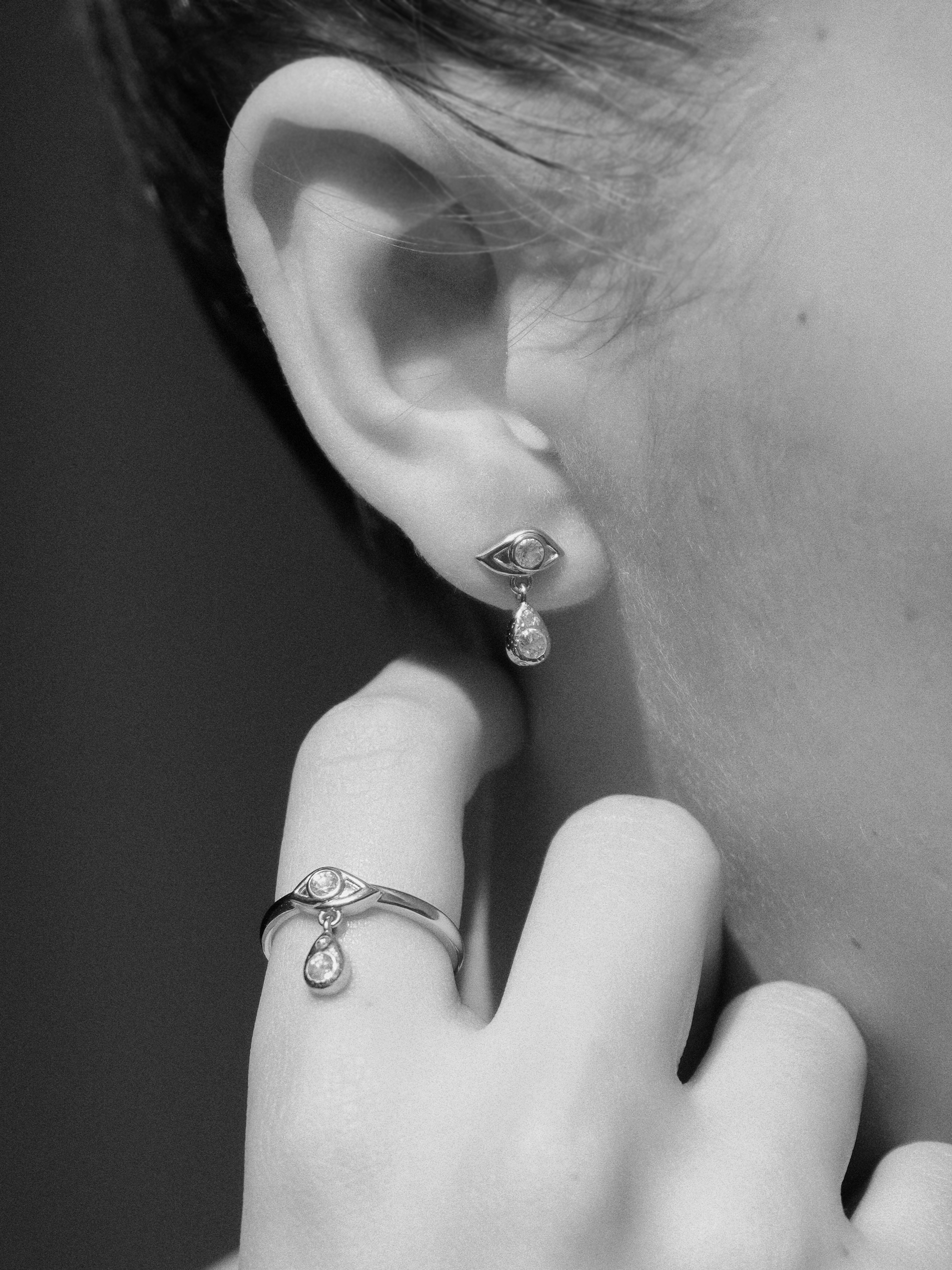 Sacred Eye Stud Earrings Silver