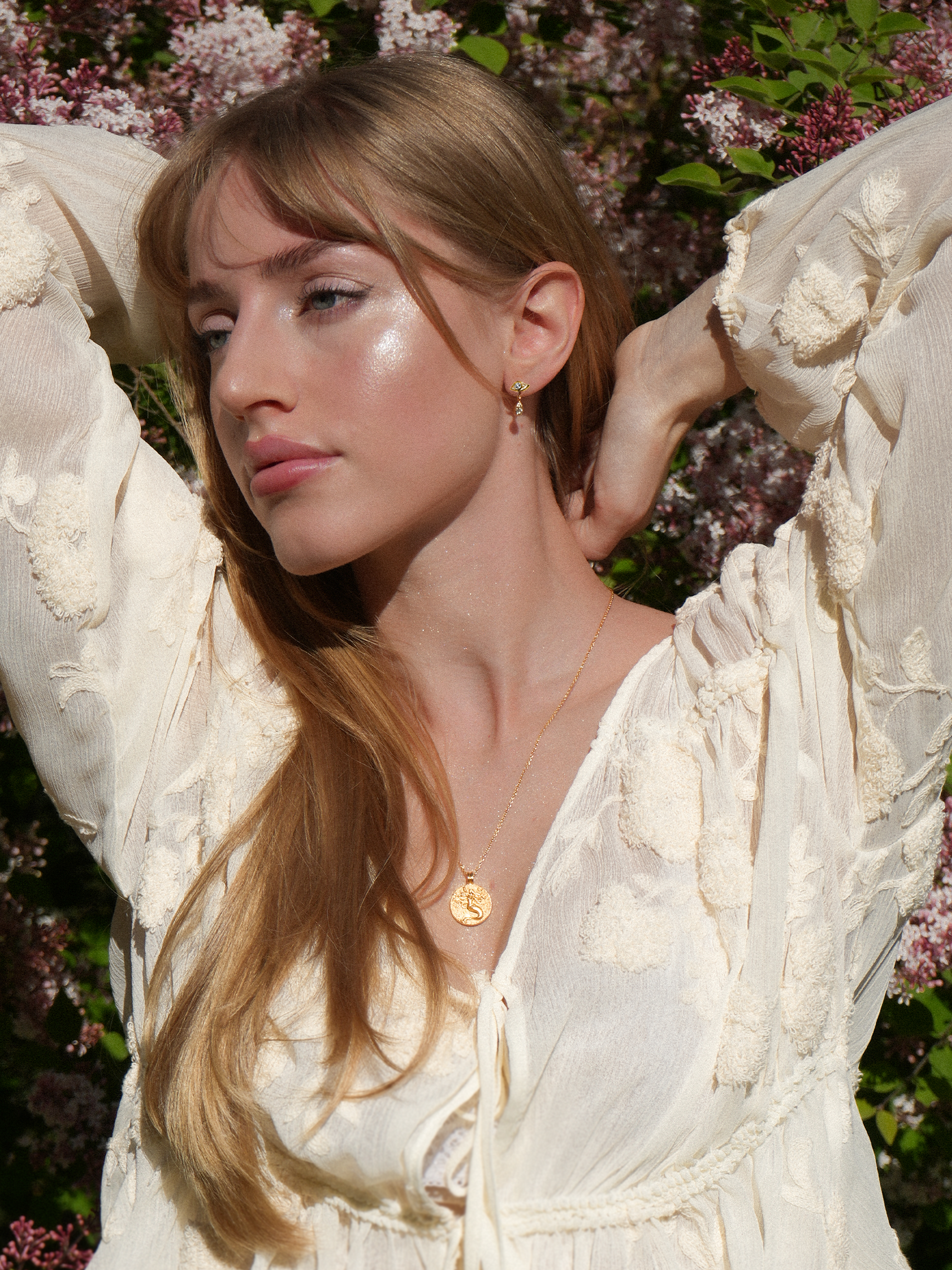 Luna Teardrop Stud Earrings Vermeil