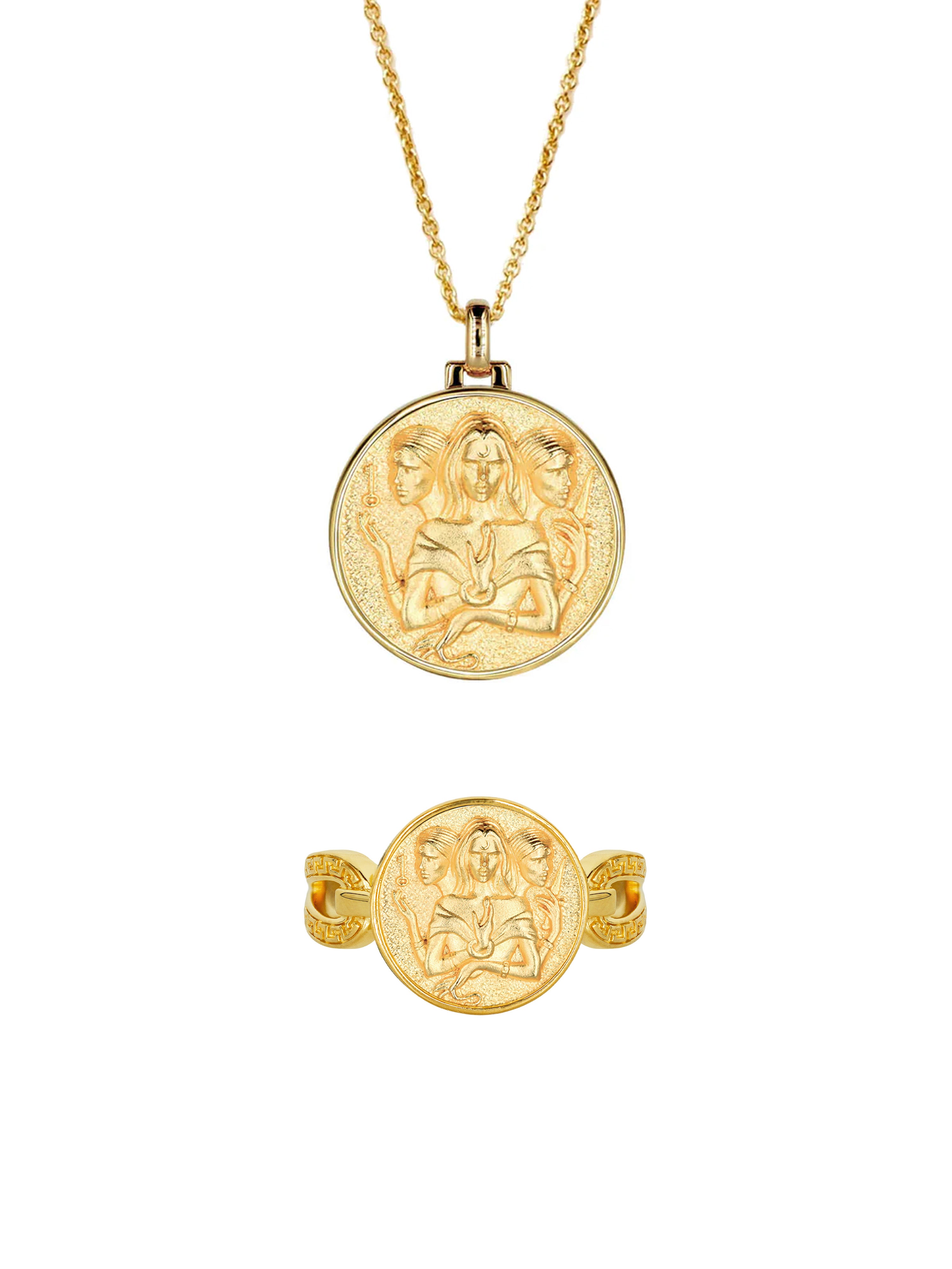 Hécate Goddess Duo Ring – Vermeil
