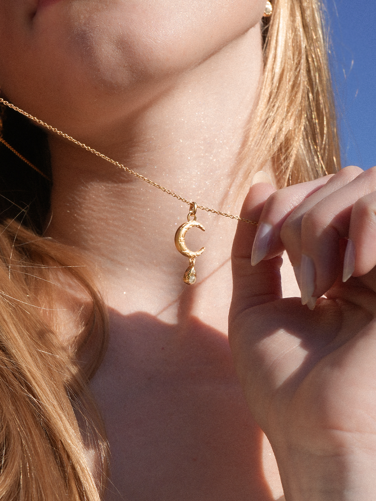 Luna Teardrop Halskette Vermeil