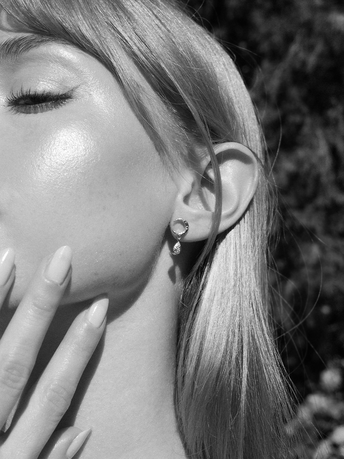 Luna Teardrop Ohrstecker Silber
