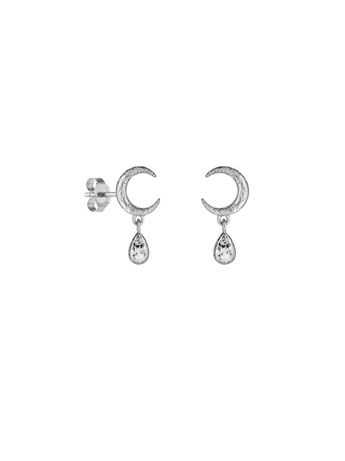 Luna Teardrop Ohrstecker Silber