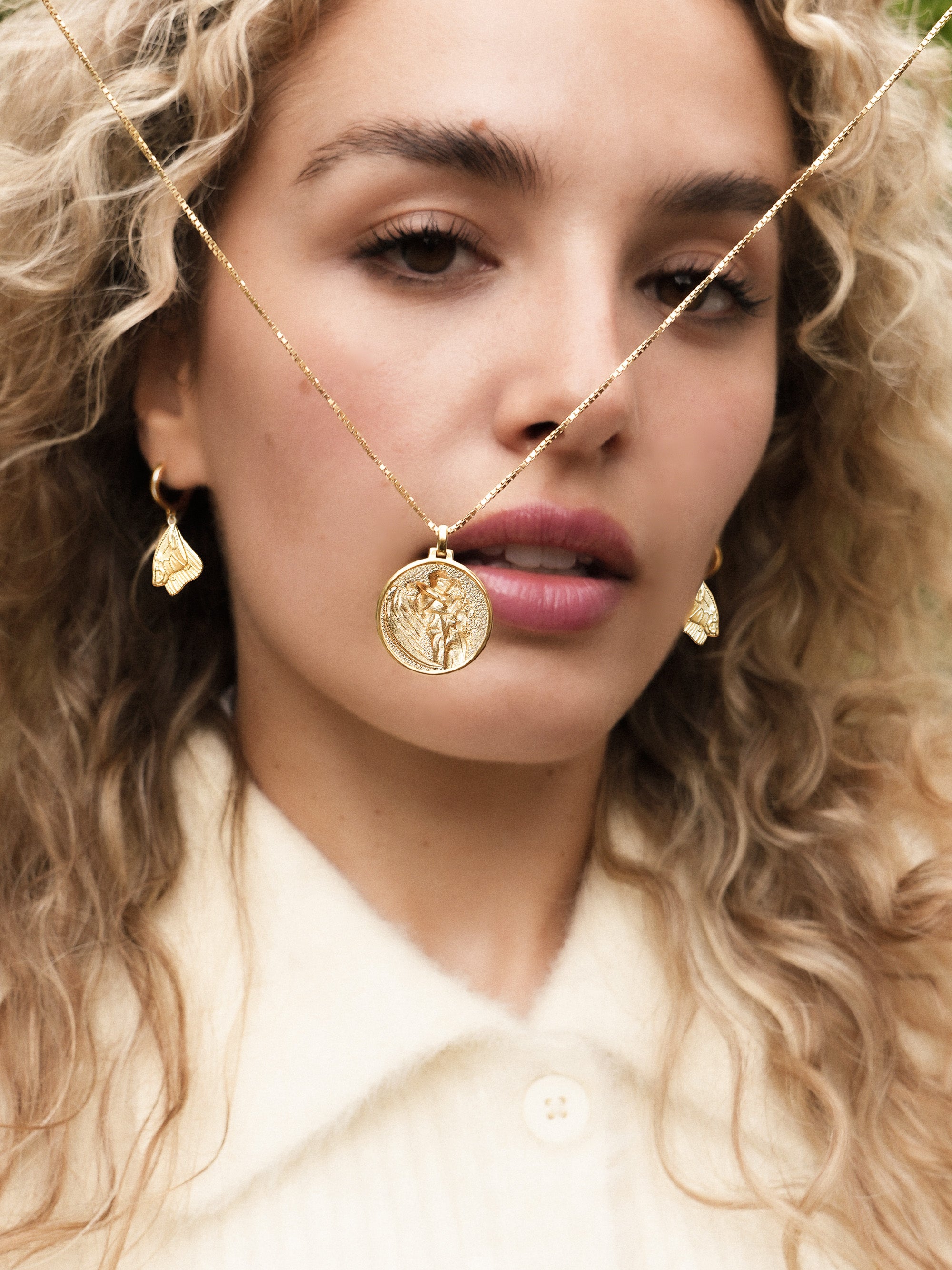 Boucles d’Oreilles Aile de Psyché Vermeil