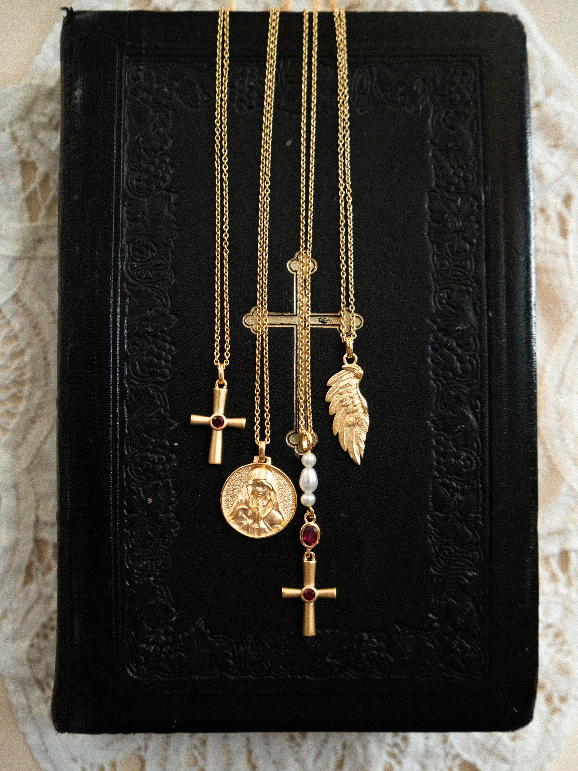 Rosario Cross Halskette Vermeil