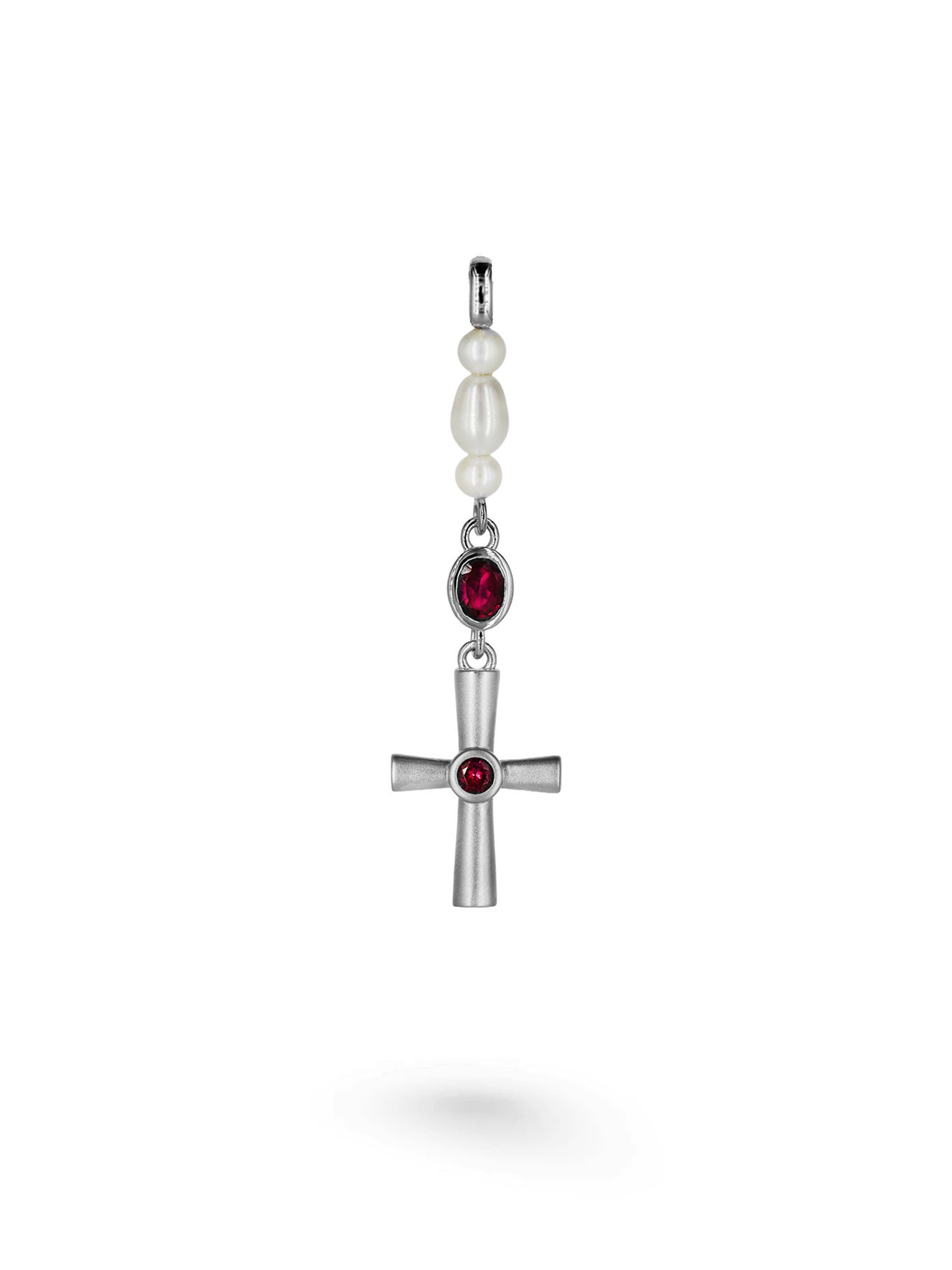 Collier Croix Rosario Argent