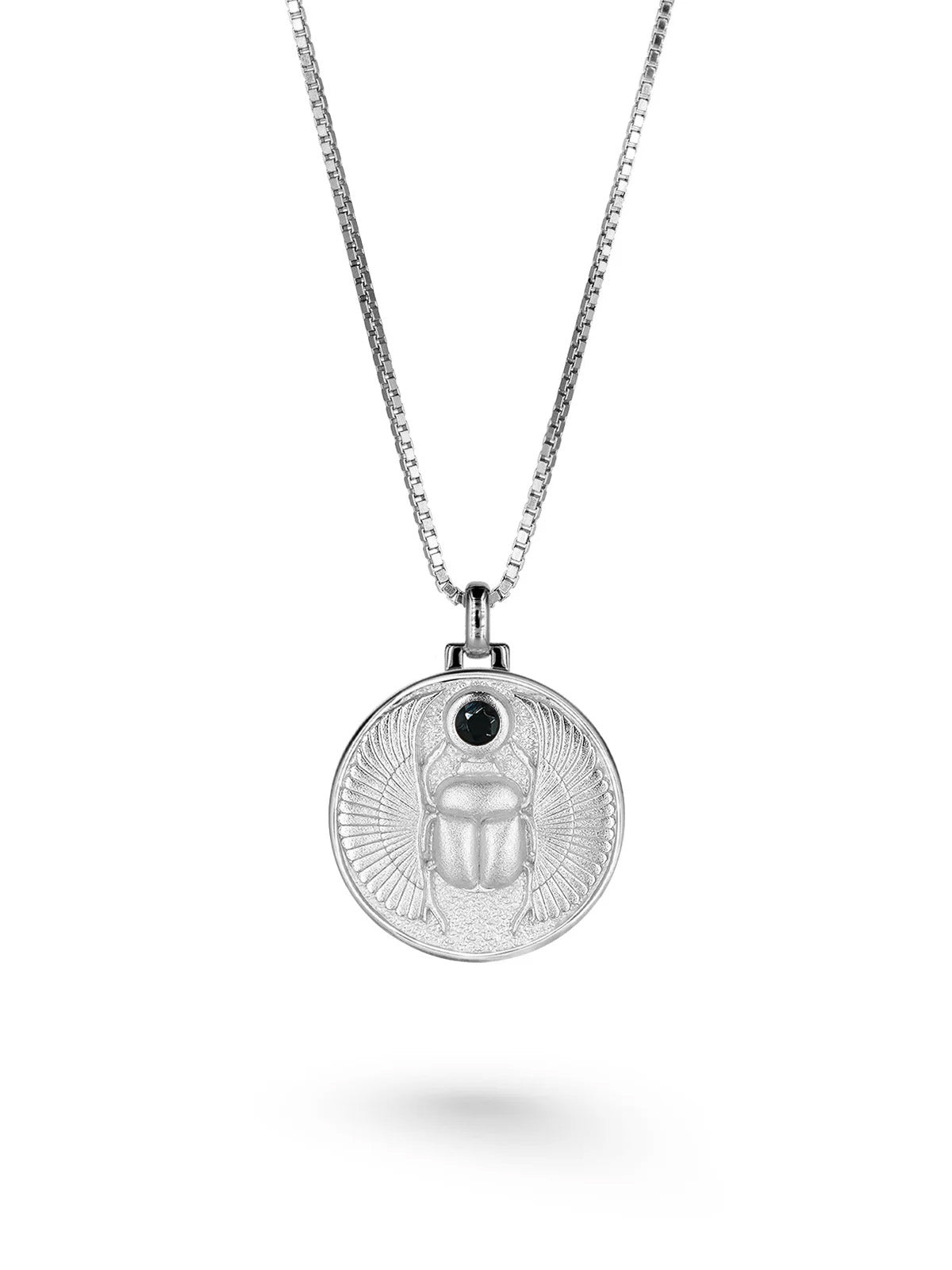 Scarab Necklace Silver