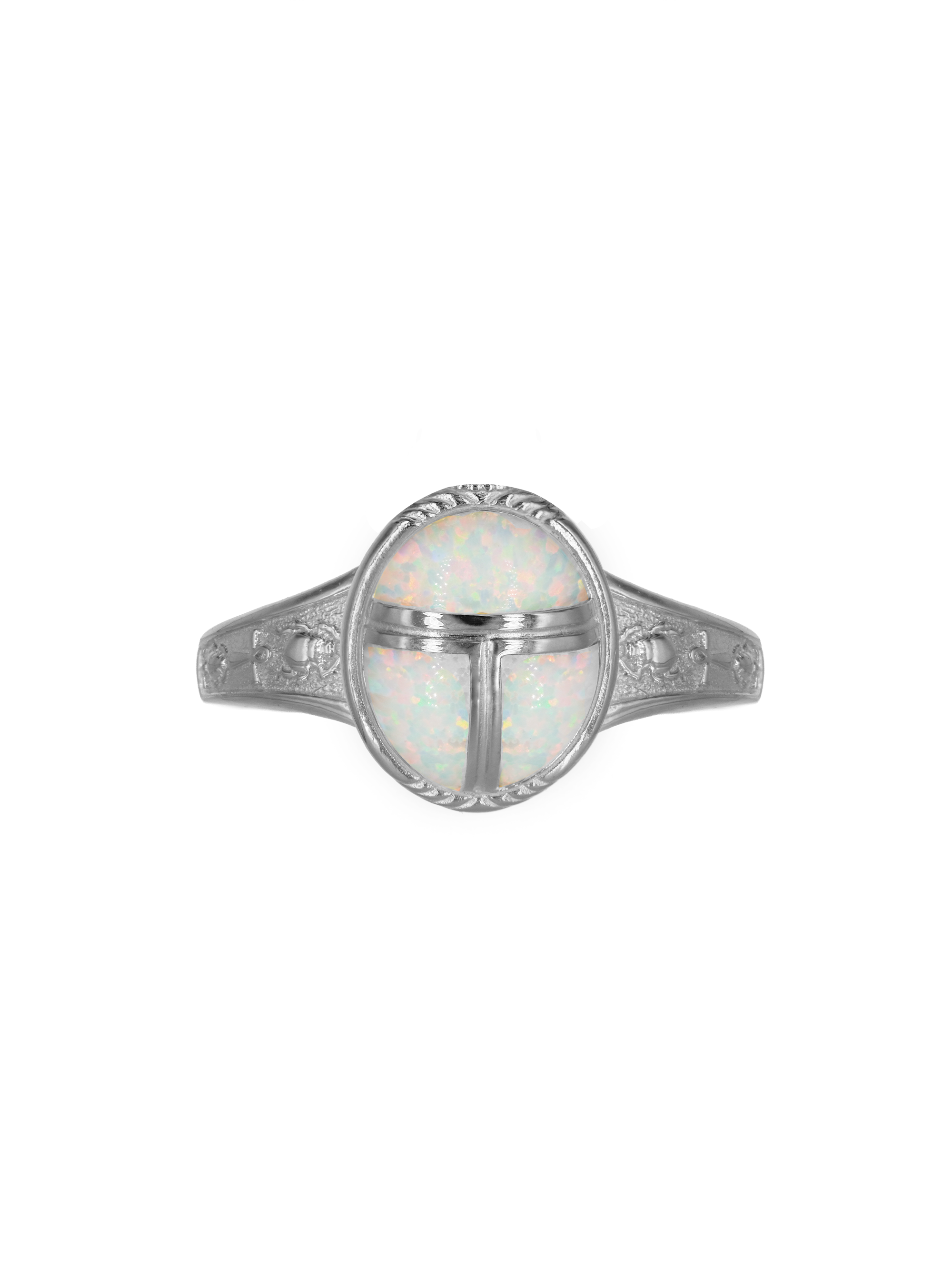 Scarab Opal Ring Silver
