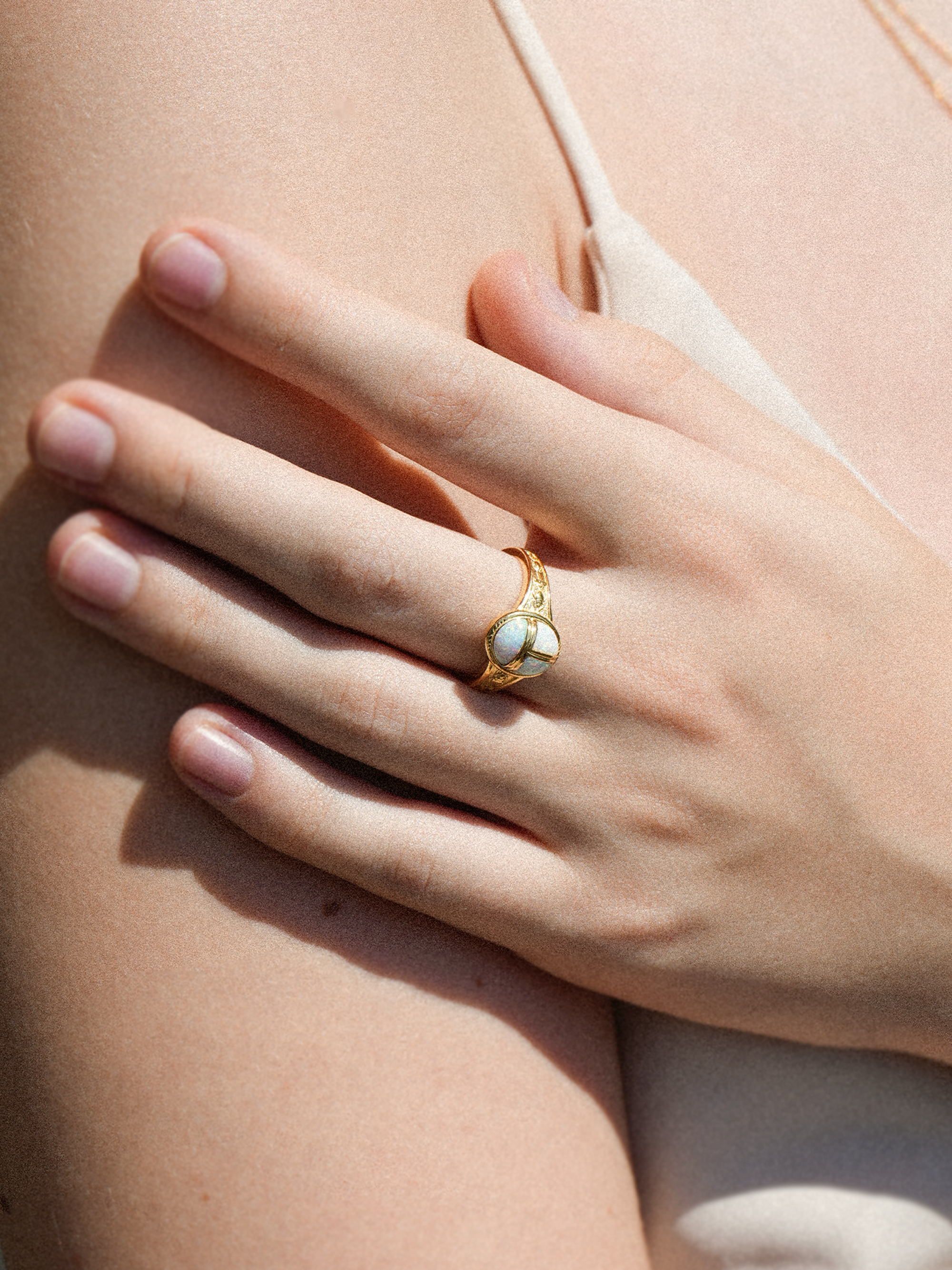 Scarab Opal Ring Vermeil