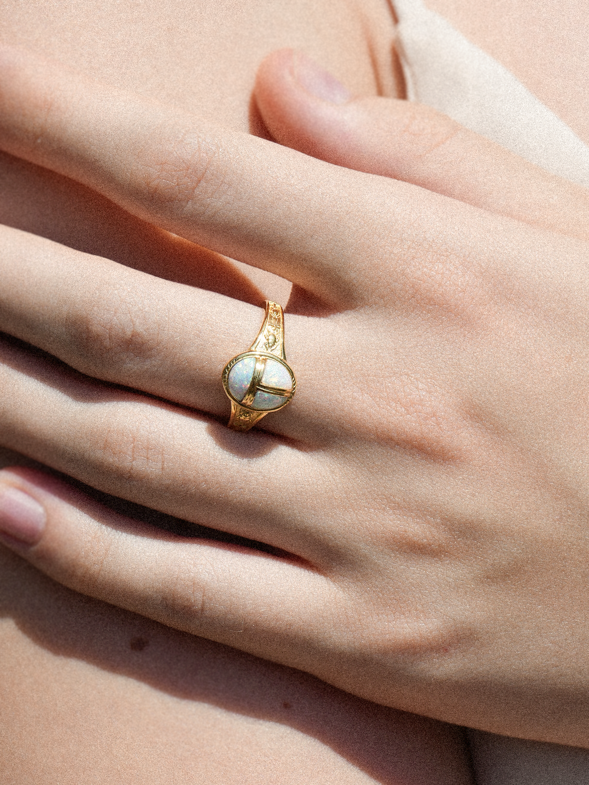 Scarab Opal Ring Vermeil