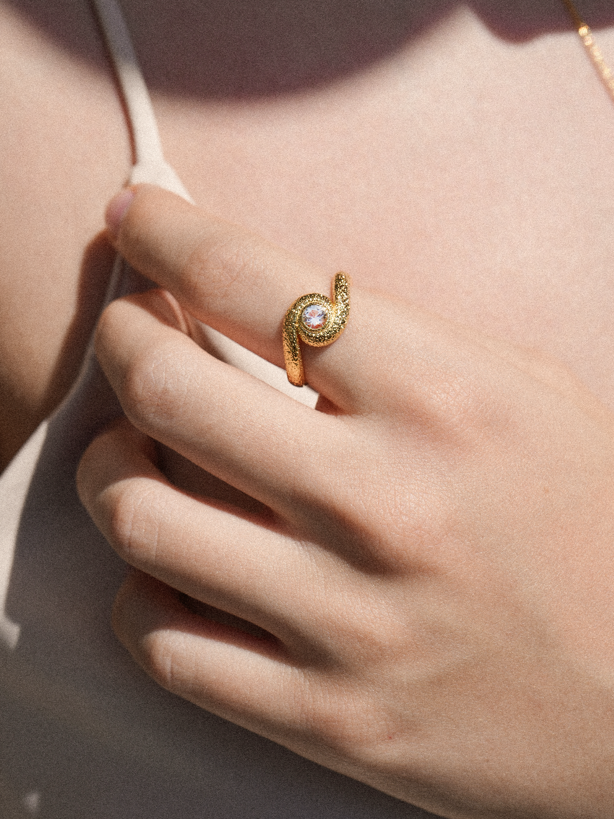 Snake Spiral Ring Vermeil