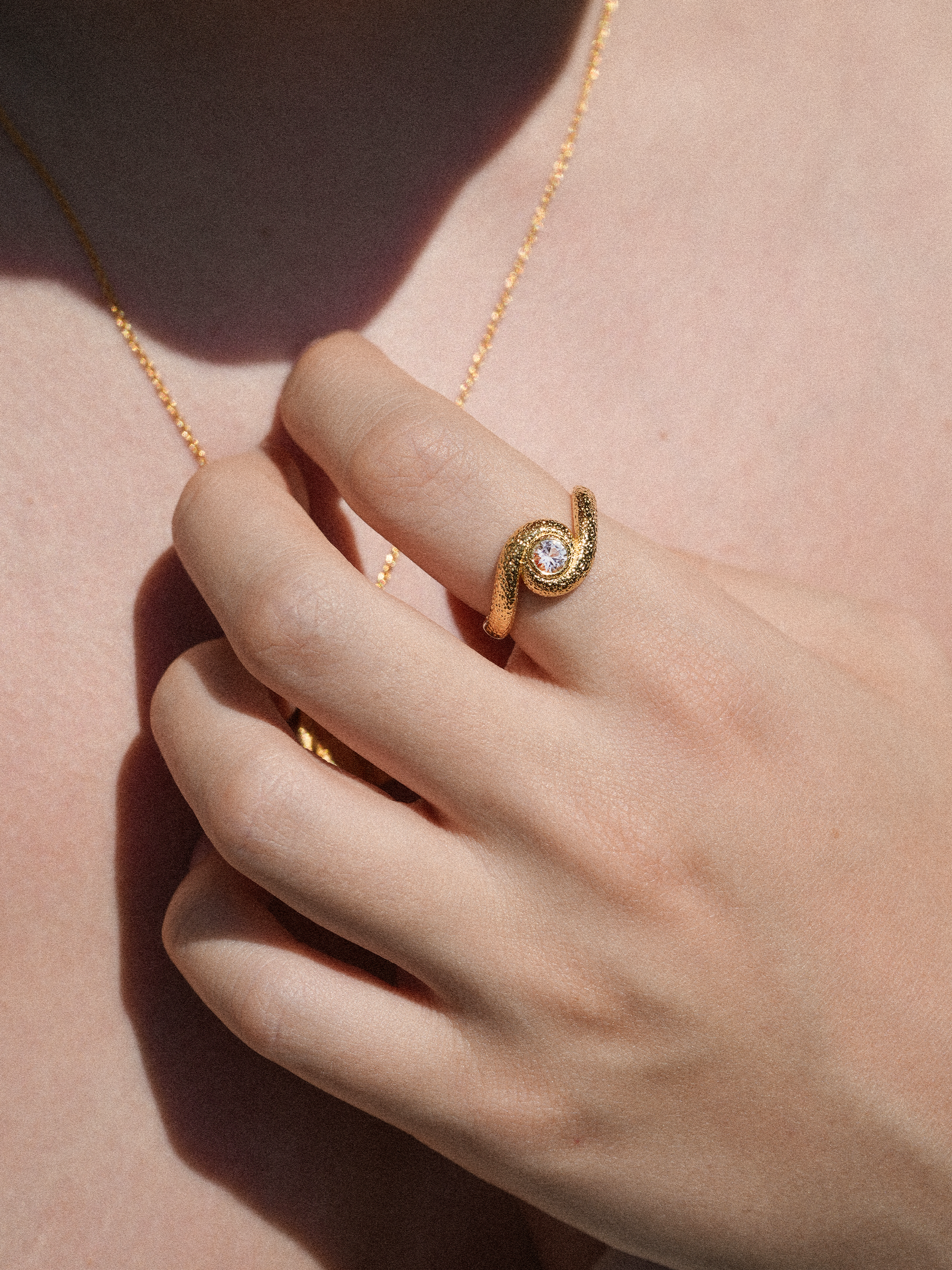 Snake Spiral Ring Vermeil