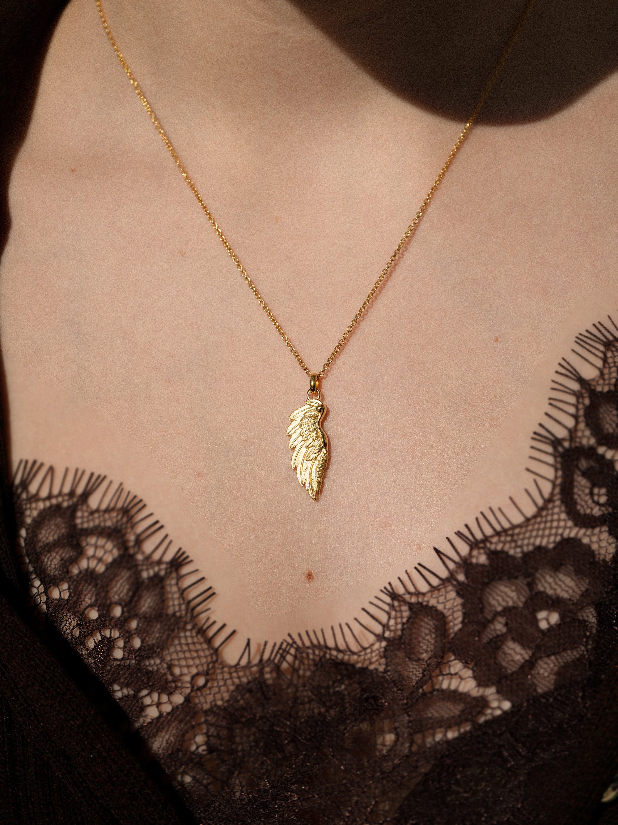 Angel Wing Halskette Vermeil