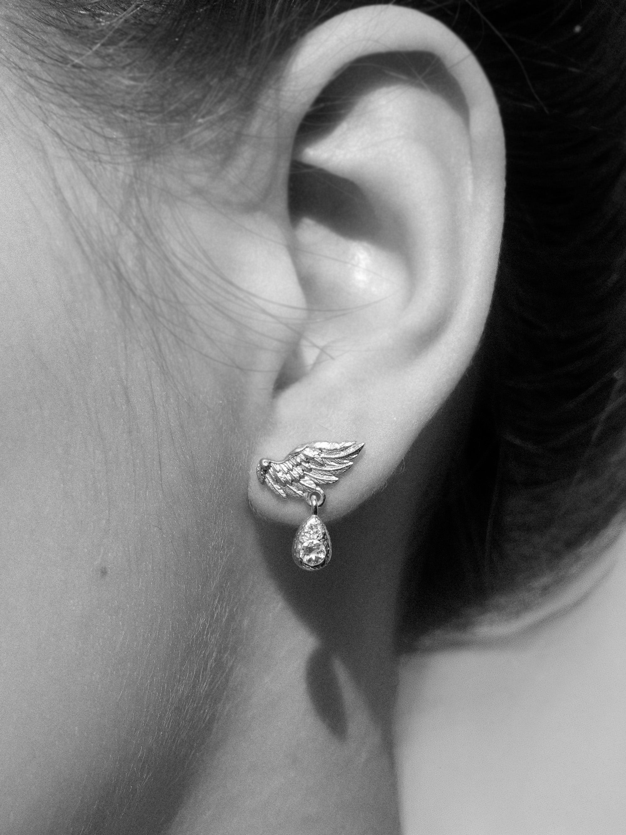 Boucles d'Oreilles Ailes d'Ange en Argent